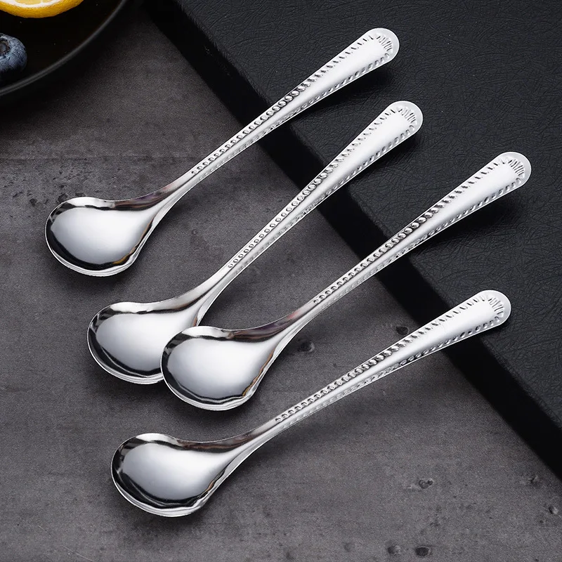 Короткая ручка нержавеющая сталь ледяная ложка разноцветная кухонная холодная напиток фруктовая мешалка для кофе сливки малая десертная лопатка