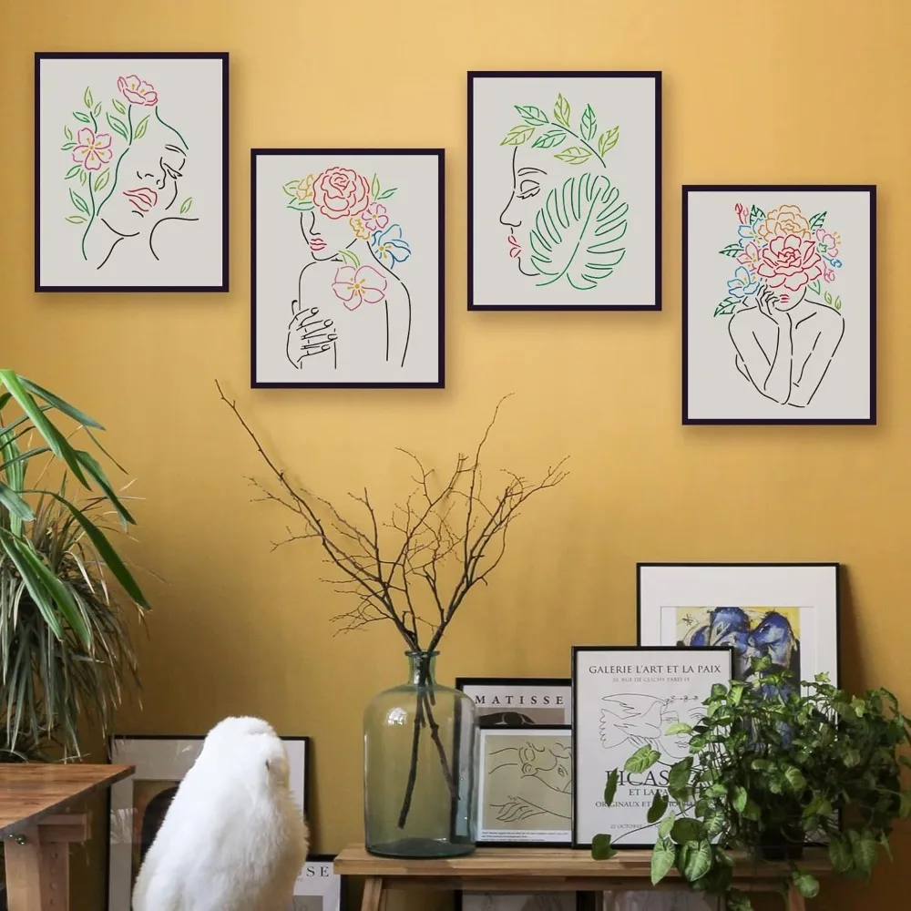 4 шт. женский трафарет для лица 11 7x8 3 дюйма рисования цветочный пластиковые