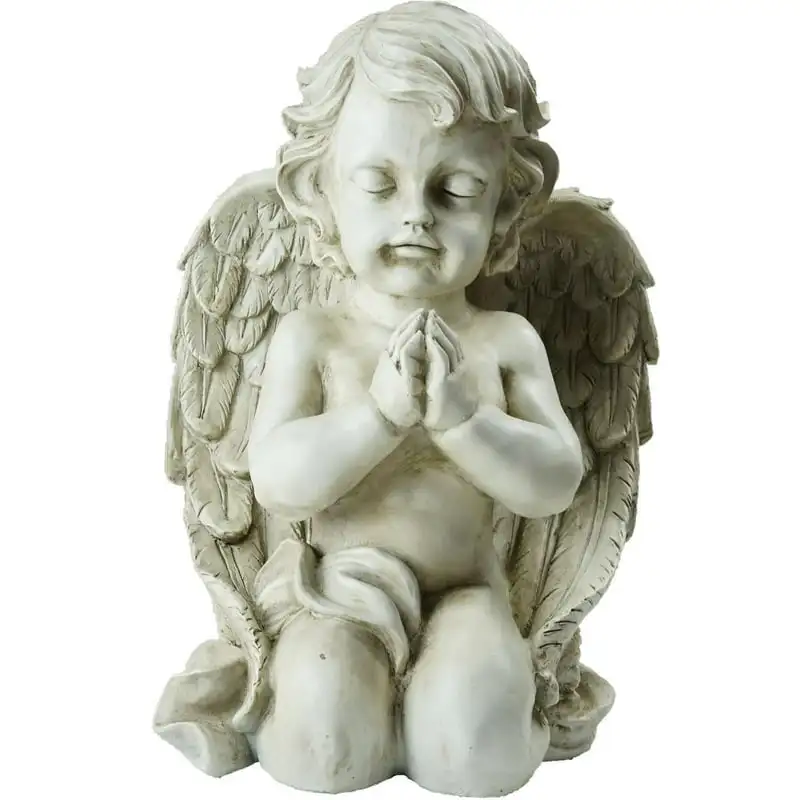 

Kneeling Praying Cherub Angel Religious Outdoor Garden Statue Pocket mirror מראה לקיר Boho home decoration Rhinestone mi