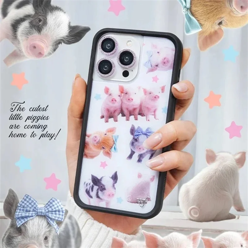 Фото Чехол для телефона Wildflower 3D Little Piggy Dots Star для iPhone 17, 16, 15, 14, 13, 12, Pro Max Plus WF, милый чехол с рисунком аниме Piggies №2