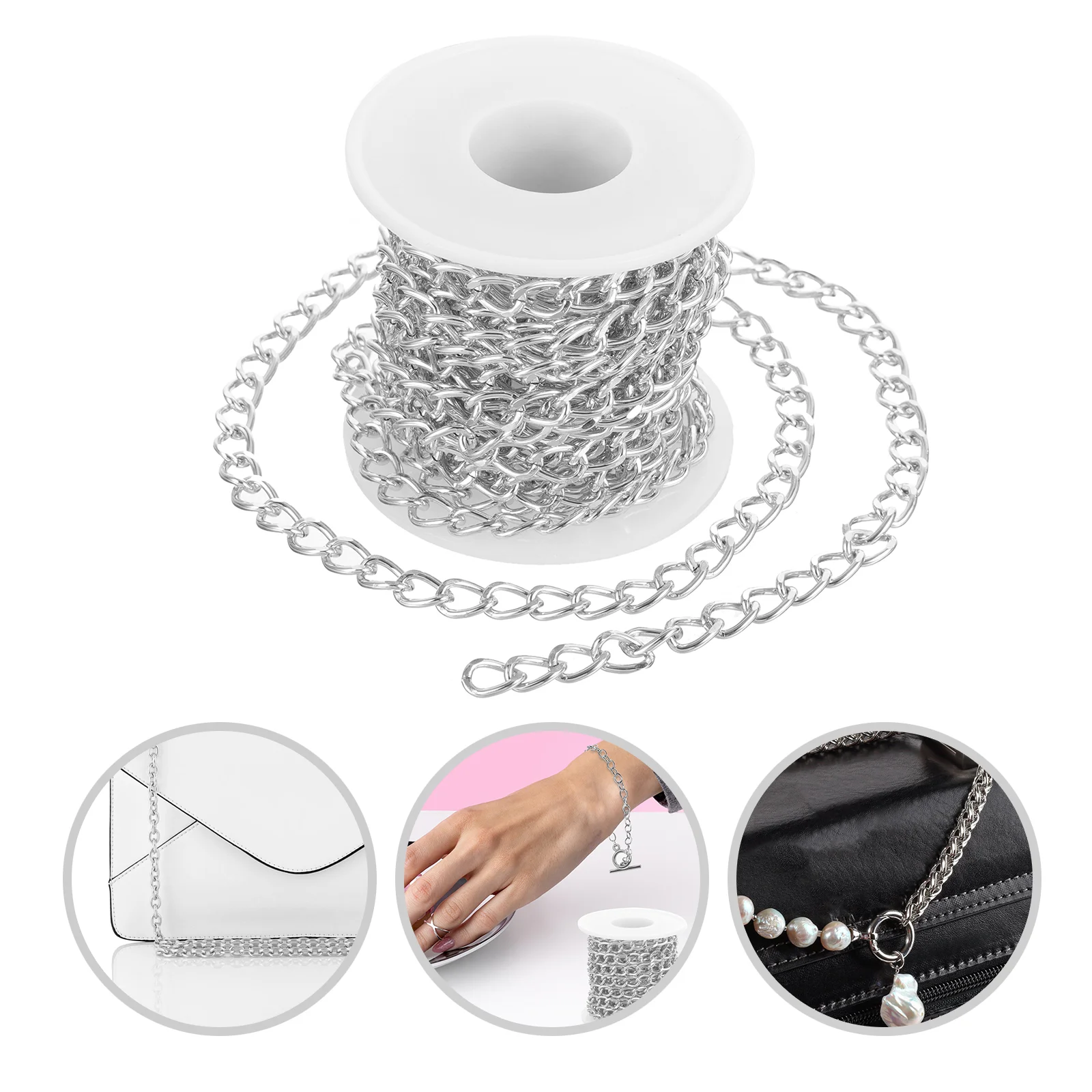 1 Roll of Necklace Chain Jewelry Making Link Chain DIY Necklace Bag Craft Metal Chain