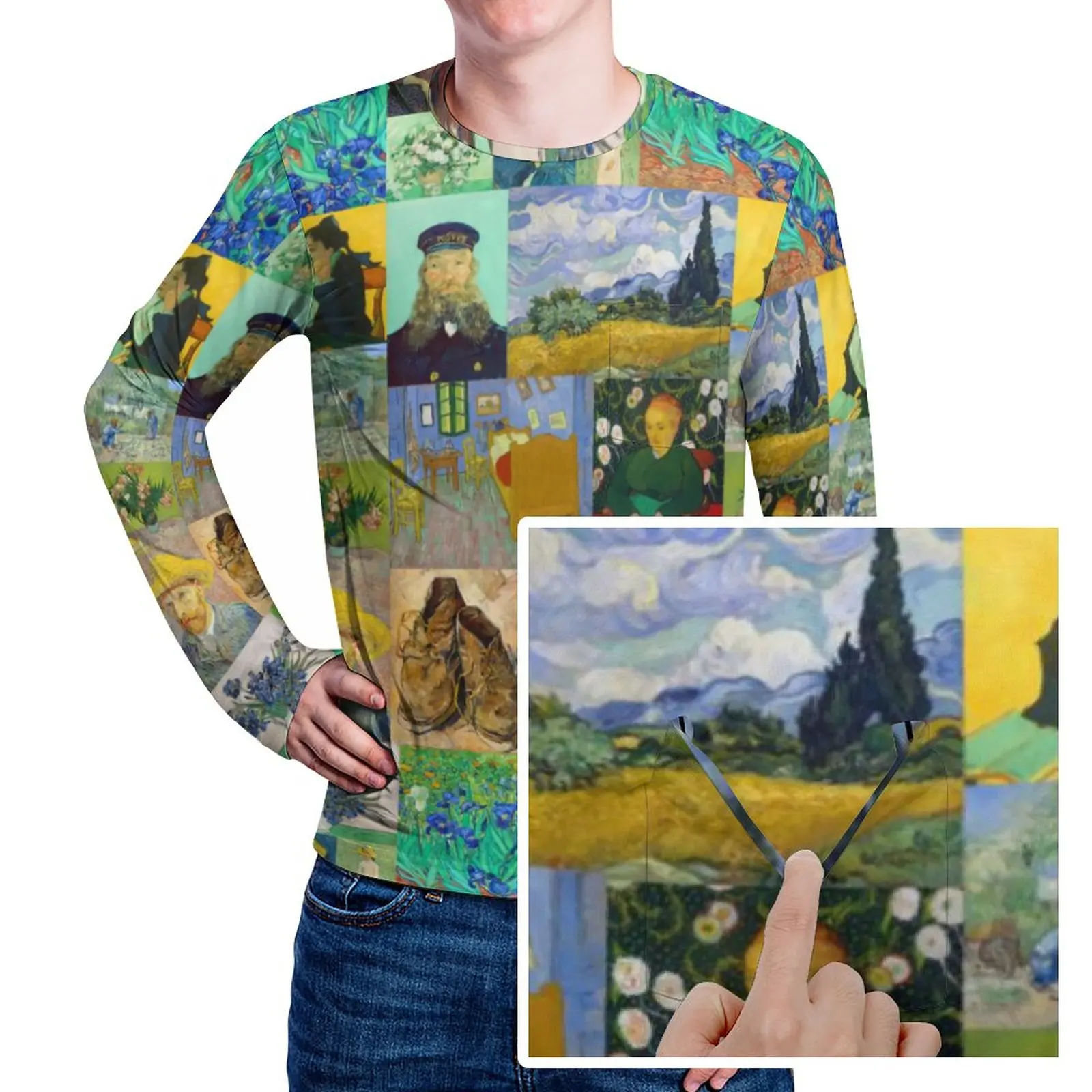 

Мужская футболка с длинным рукавом, в стиле ретро