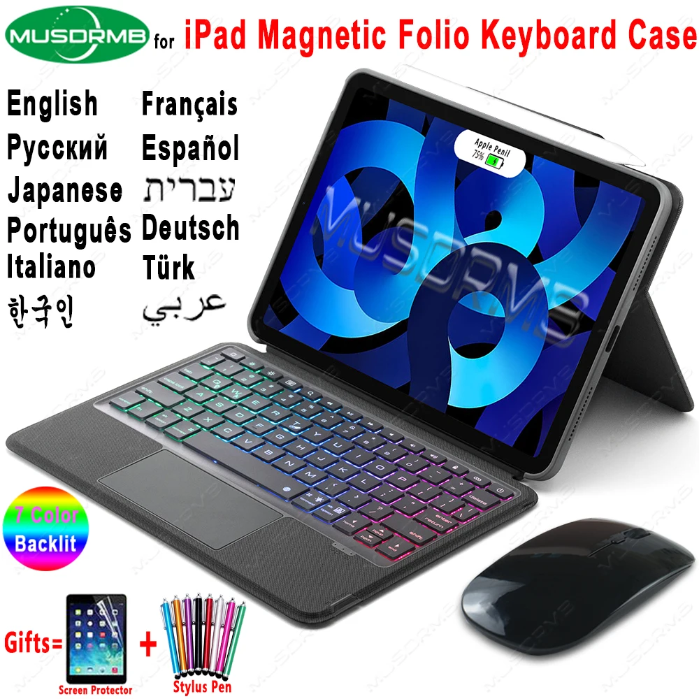 Magic Combo Touch Folio Keyboard for iPad Pro 11 12.9 2021 2020 2018 Air 10.9 2022 5th 4th 3rd 10.5 10.2 7th 8th 9th Mini 6 Case