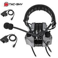 ts tac sky comtac iii noise cancelling tactical electronic shooting headset new detachable headband dual pass and u94 ptt