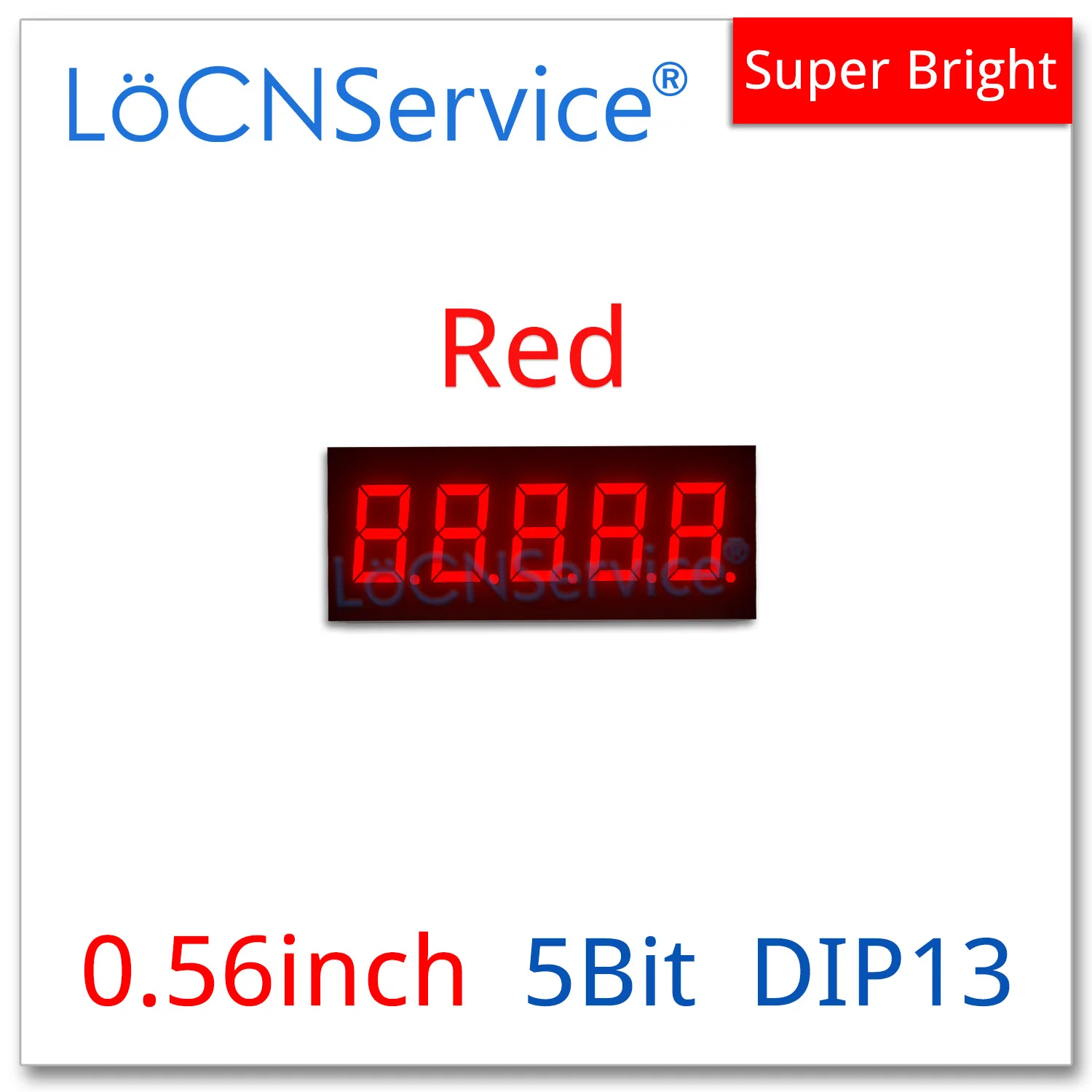 

LoCNService 30 шт. 0,56 дюймовый цифровой трубчатый светодиодный дисплей 5 бит красный желтый зеленый белый общий анод/катод 7 сегментов 0,56 дюймов