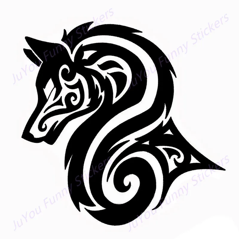 

LLY-2498 Hot Sale Wolf Head Modeling Car Sticker Pattern To Decorate The Trunk PVC Auto Window Bumper Waterproof Quality Decals