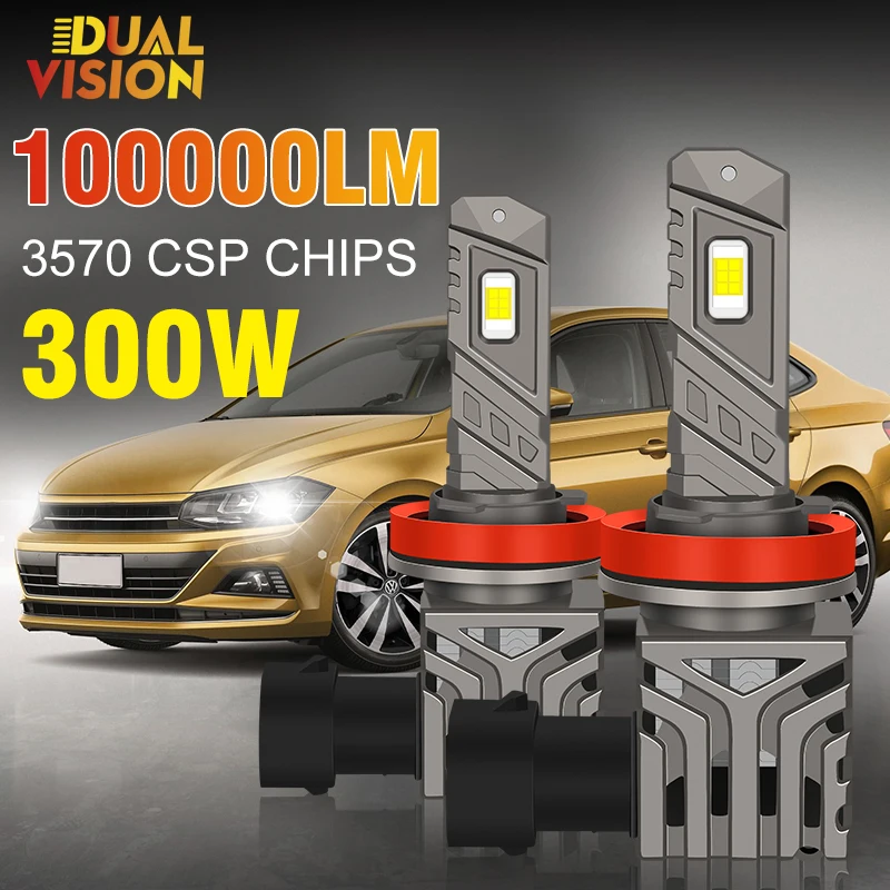 

Dualvision H4 LED Headlights 100000LM 300W LED H7 H11 H8 HB3 9005 HB4 9006 H9 H16JP 3570 CSP Wireless Car Lights 6000K 12V 24V