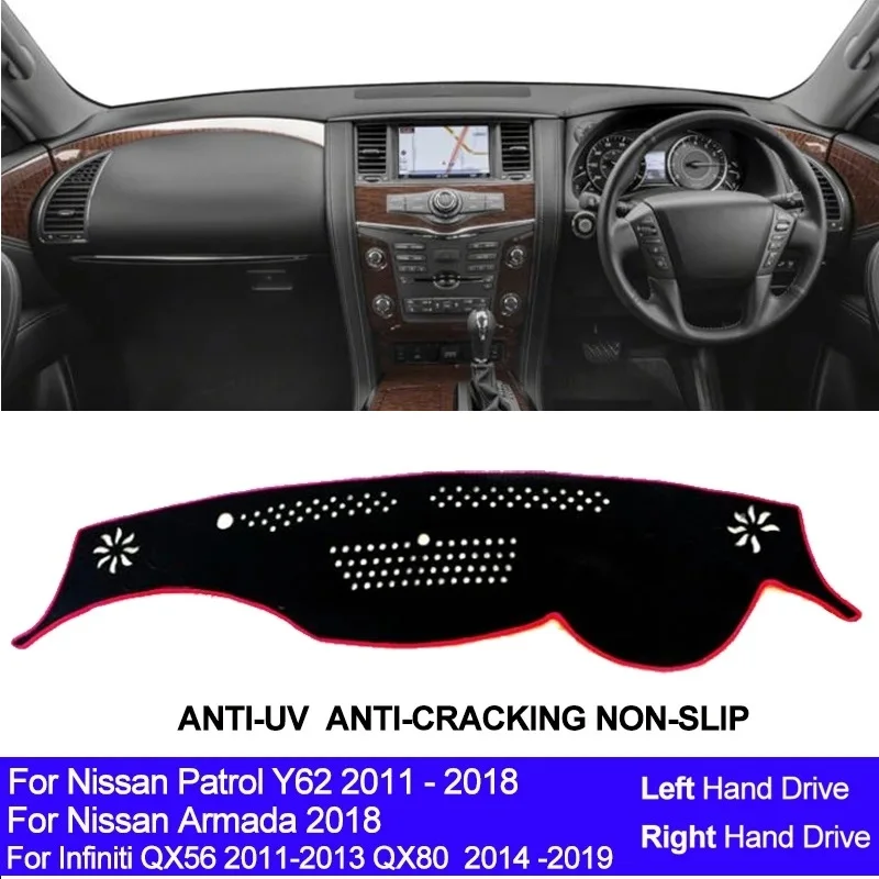 

Car Dashboard Cover For Infiniti QX56 2011-2013 QX80 2014 -2019 For Nissan Patrol Y62 2011-2018 Armada 2018 DashBoard Sun Shade