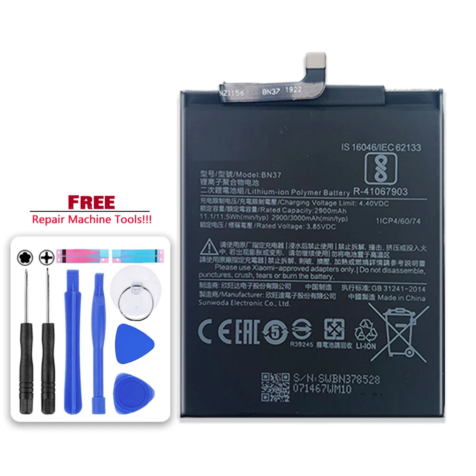 

Аккумулятор BN37 на 3000 мА · ч для Xiaomi Redmi 6, Redmi 6, Redmi 6A