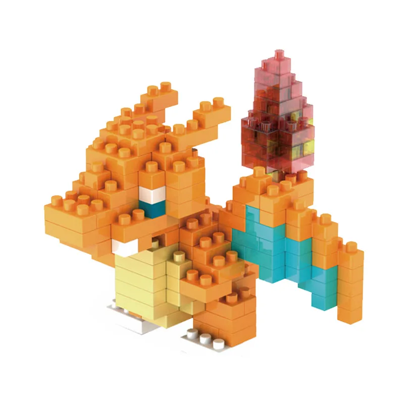 

Pokemon Charizard Building Blocks 3D DIY Educational Model Pikachu Micro Small Assembled Block Brick Toys for Kids Gifts