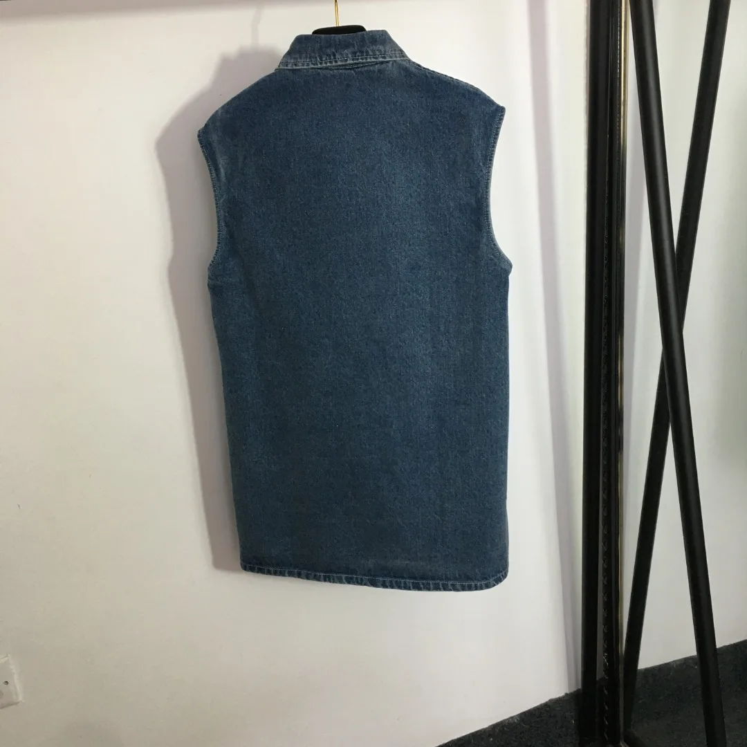 

Women's Denim Jacket Denim Vest 2023 Women's New Casual Polo Denim Vest Coat