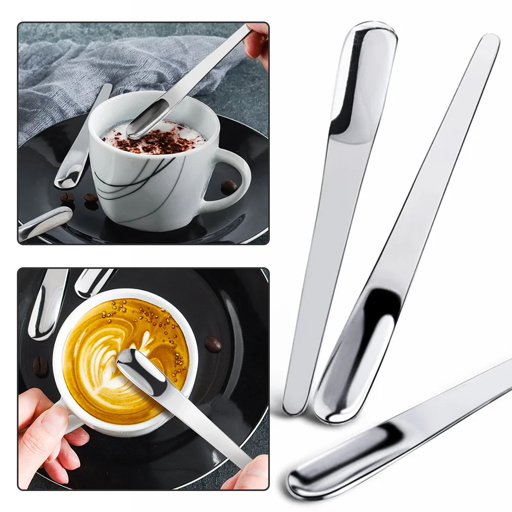 

Coffee Spoon Stainless Steel Flat Spoon For Dessert Small Coffee Scoop Mixer Stirring Bar Spoon Ice Cream Dessert Spoon
