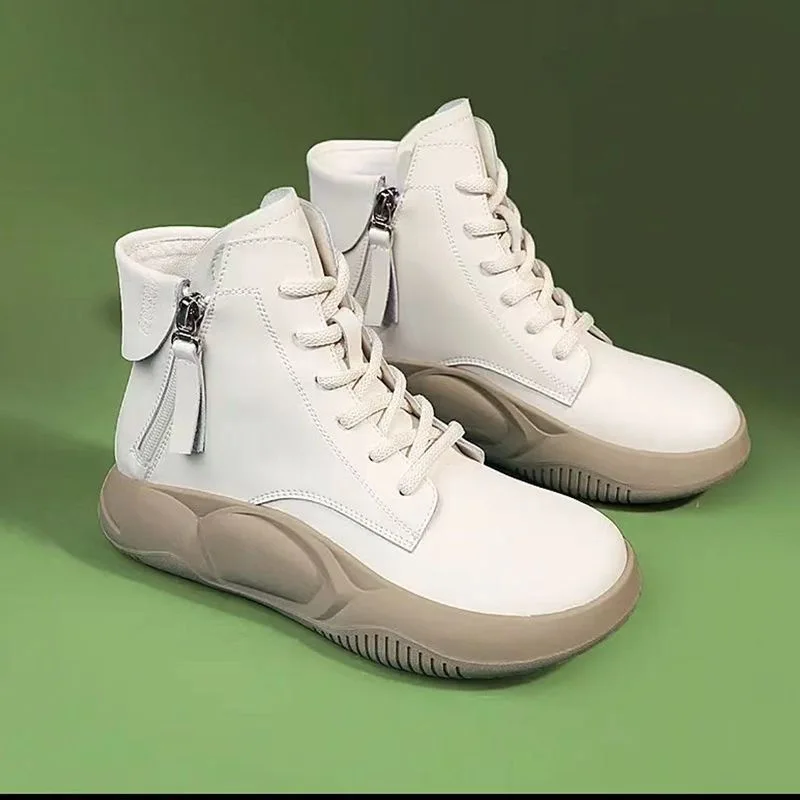 Ankle Boots Women's British-style 2023 New Spring and Winter Women's Boots Thick-soled Motorcycle Boots Block Heel Shoes Women