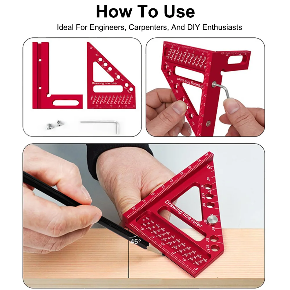 Плотницкий квадратный многоугольный деревообрабатывающий транспортир из