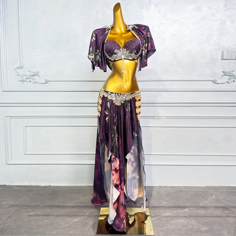 Женский костюм для профессионального танца живота Длинная атласная юбка Размер 2