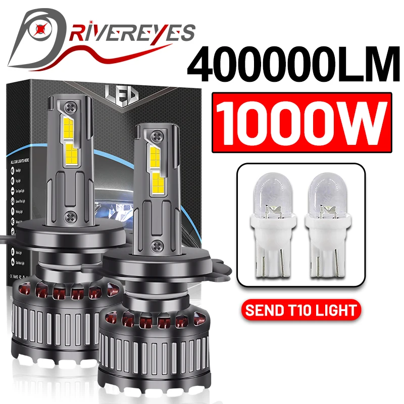 

H7 LED Headlights 400000LM K5C Plus H1 H4 H11 9012 HIR2 H8 H9 9005 9006 HB3 HB4 6000K 5570 CSP Chips LED Driver Low Beam 12V