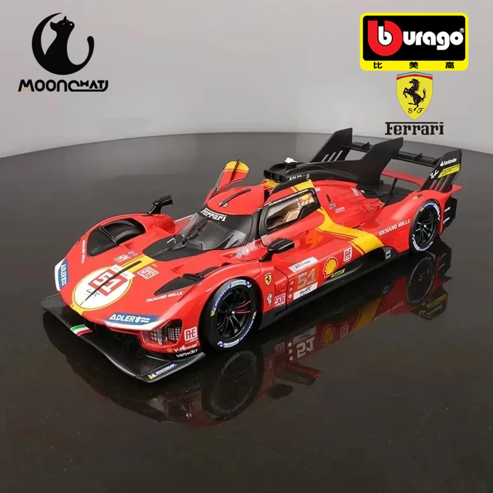 В наличии Bburago 1:24 Ferrari 499P 2023 24 часа Le Mans Champion LMH # Модель 51 модель автомобиля подарок