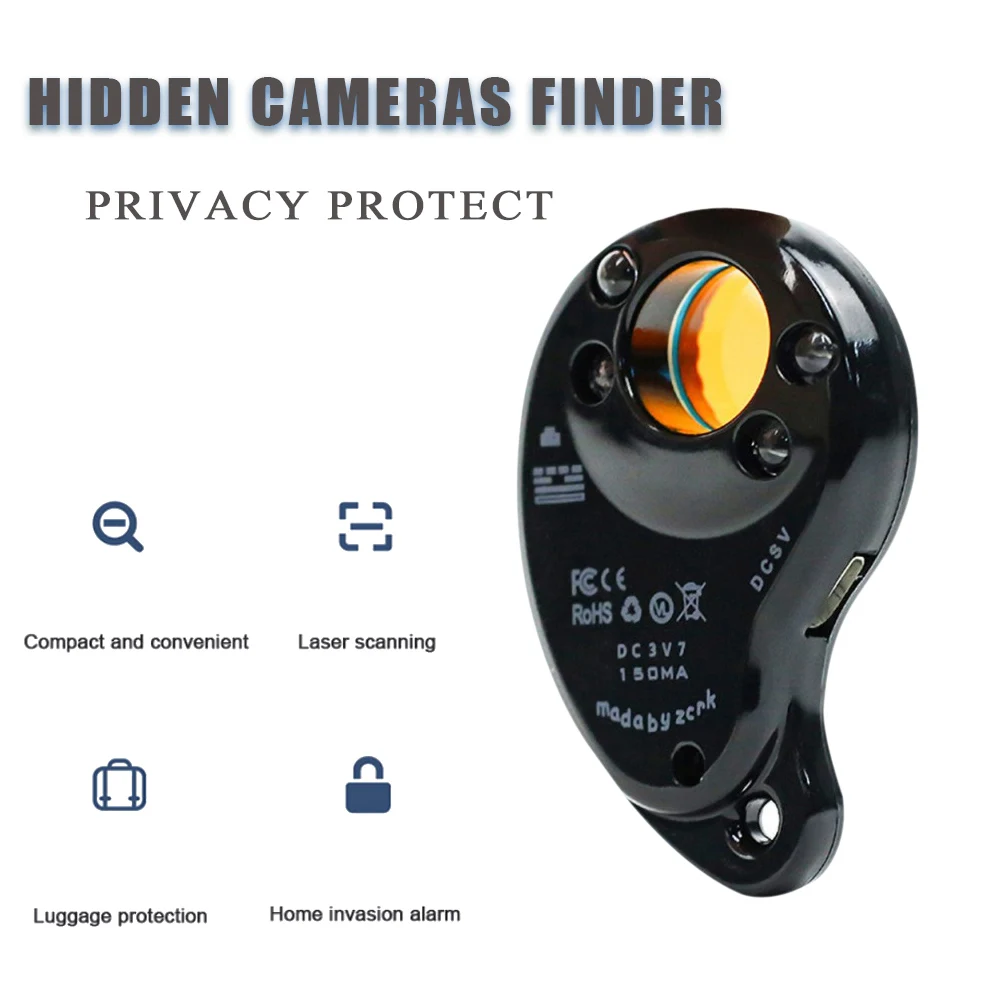Portable Wireless Anti-Spy Detector Camera Laser Detector Hidden Cameras Finder Privacy Protect Home Security Lens Device Finder