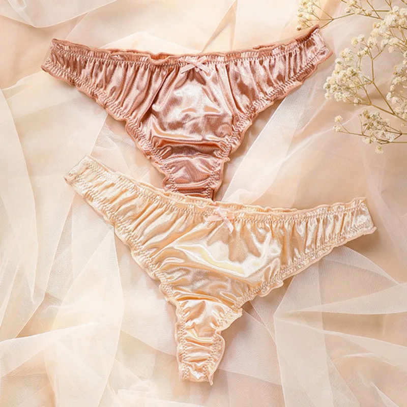 Роскошное французское атласное женское нижнее белье с оборками мягкие шелковые