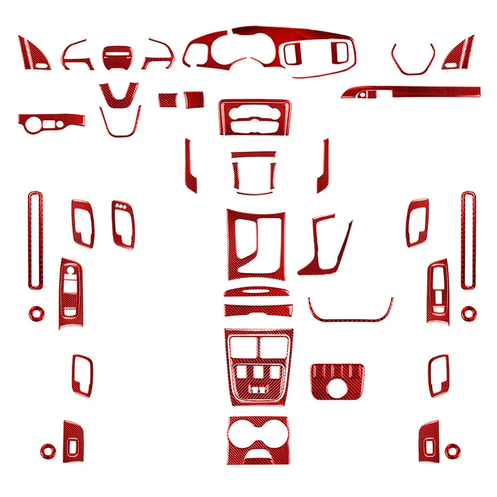 

Красные наклейки из углеродного волокна, декоративные аксессуары для салона автомобиля для Dodge Charger 2015, 2016, 2017, 2018, 2019, 2020 2021