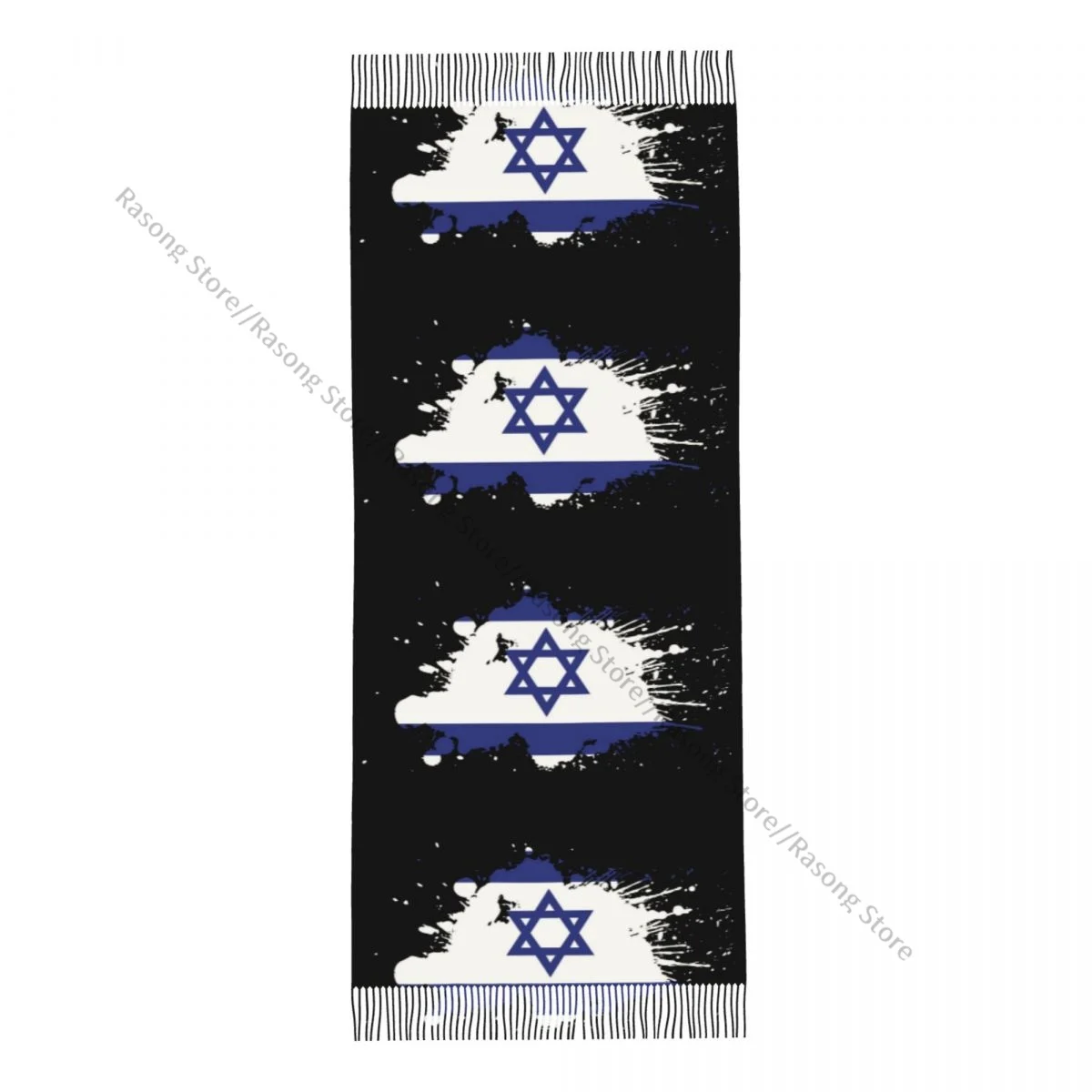 Шарф с кисточками большой размер 196*68 см зимняя теплая шаль из пашмины буфанда