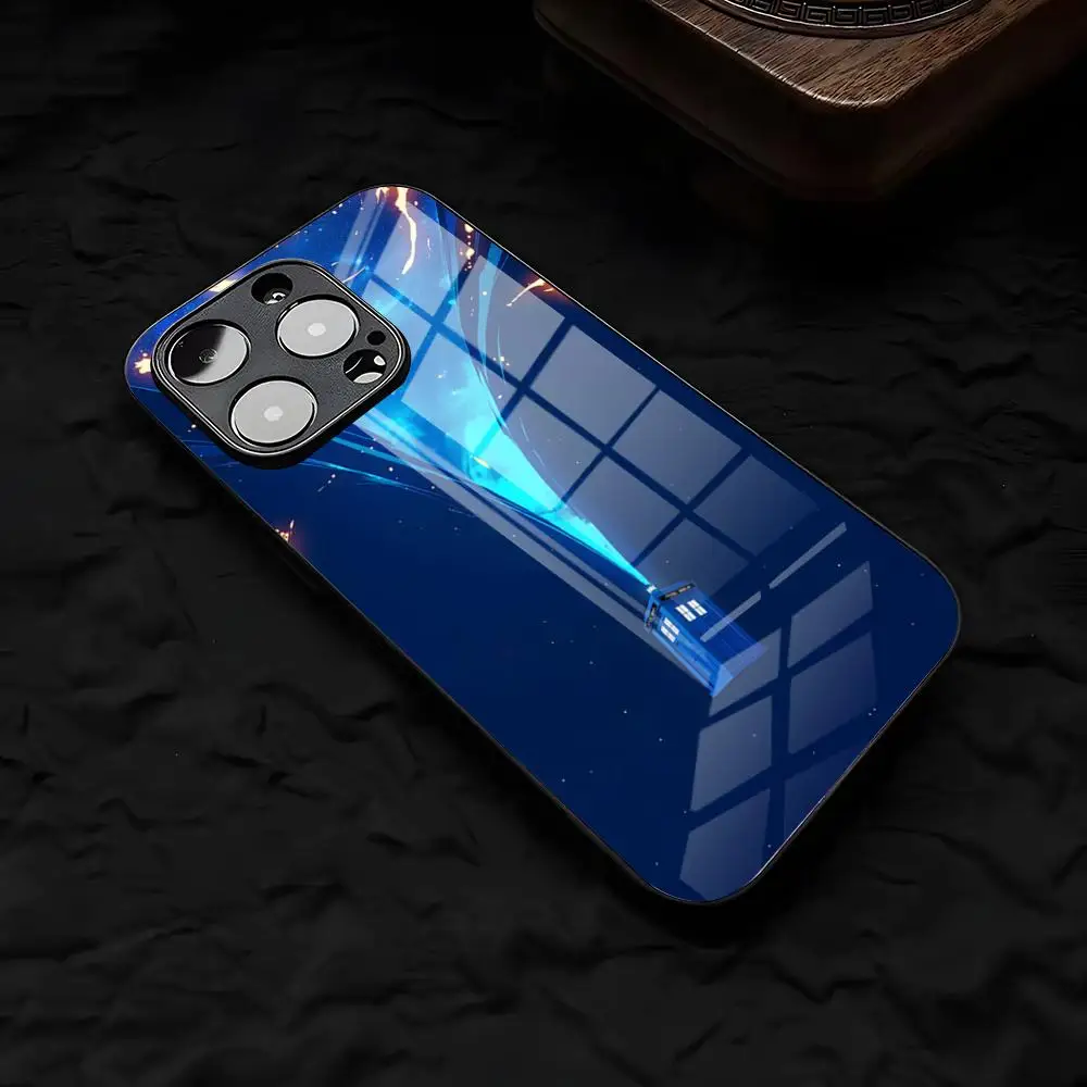 Фото Чехол для телефона D-Doctor W-Who для iPhone 17 Air 16 E Pro Max 15 14 13 Mini 12 Pro 11 Max Plus, черный, стеклянный №2