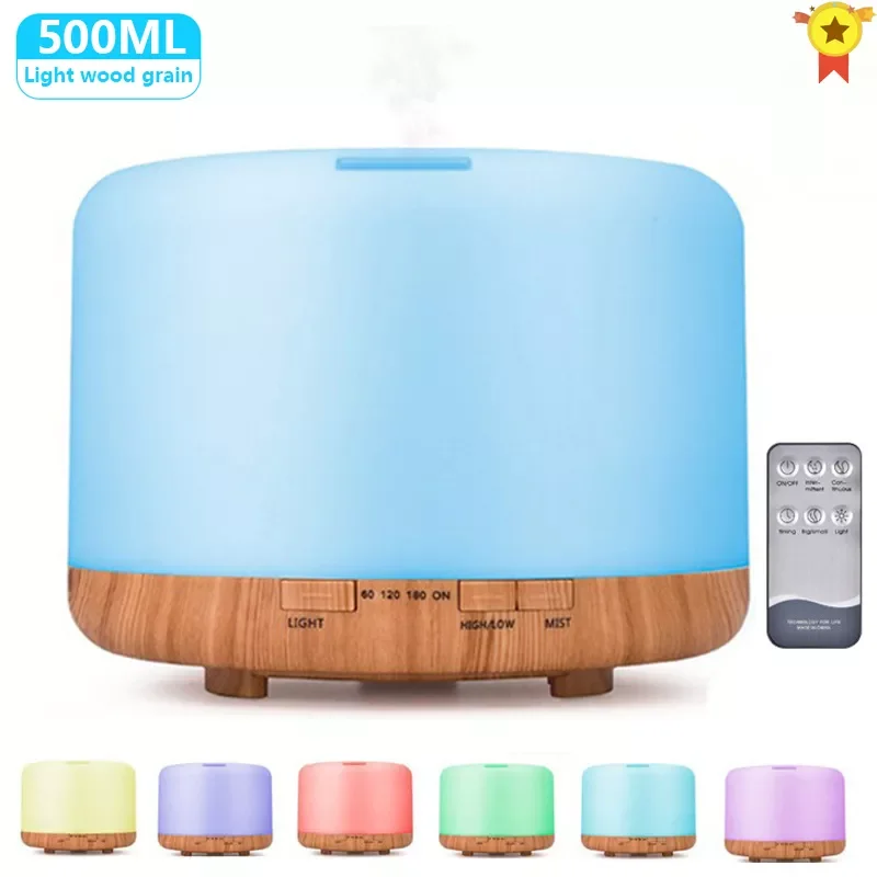 

500ML Aromatherapy Diffuser Air Humidifier with LED Night Light Home Ultrasonic Cool Mist Xaomi Aroma Essential Oil Diffuser