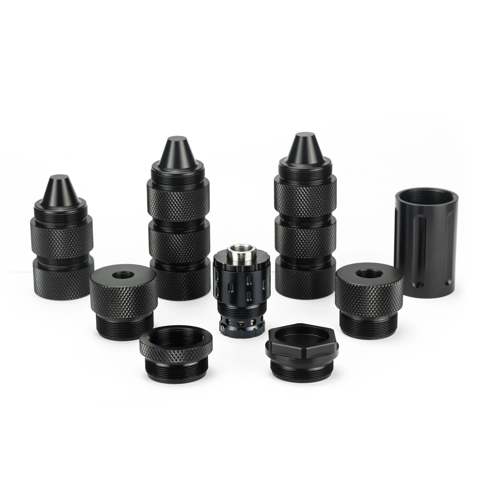 

10''L 1.58''OD Aluminum 1/2x28+5/8x24 Modular Solvent Cleaning Tube Filter 1.375x24 MST+1/2x28, .578x28,9/16x24,13.5x1LH Booster