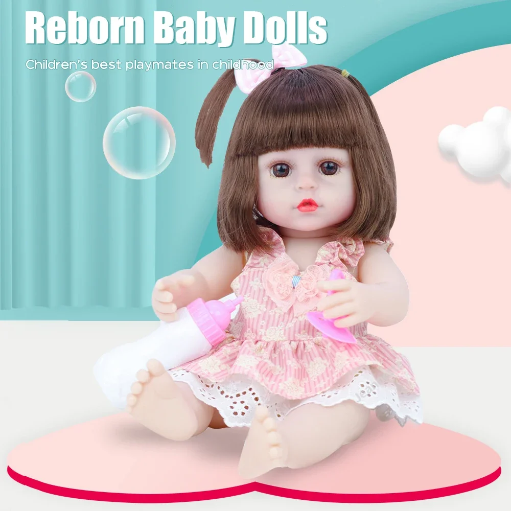 

Reborn Baby Dolls 15 Inch Soft Baby Body Dolls Full Silicone Body Real Life Doll Girl with Feeding Kit Gifts Toy for Girls Kids