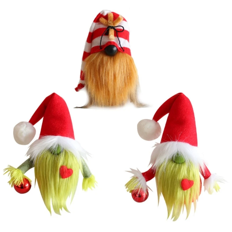 

K1MF тканевая кукла без лица, Уникальные Красные украшения Санта-Клауса, куклы гном ручной работы