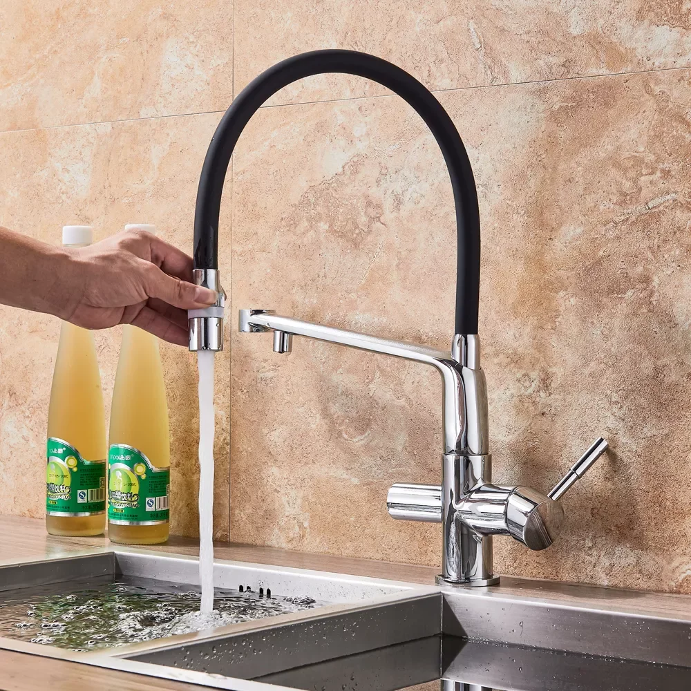 

Black and Whit Purification Kitchen Faucet Black Pipe Pull Down Drinking Water Mixer Tap Swivel Spout Purify Kitchen Mixer Crane