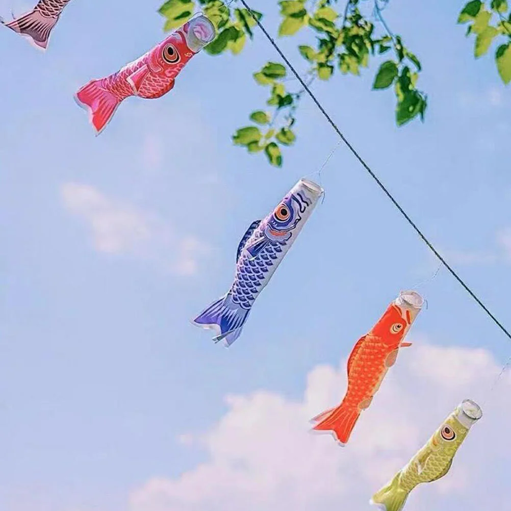 

3 Pcs Blank Canvas Japanese DIY Carp Windsock Fish 70x15cm Koinobori Flag Cloth Child