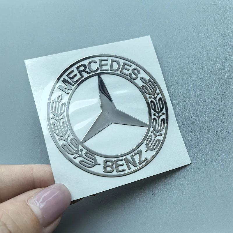 

3 см 5 см круглый значок со звездой пшеницы, тонкий никелевый логотип, автомобильная наклейка для Mercedes Benz, лобовое стекло, Ipad, аксессуар для телефона, логотип