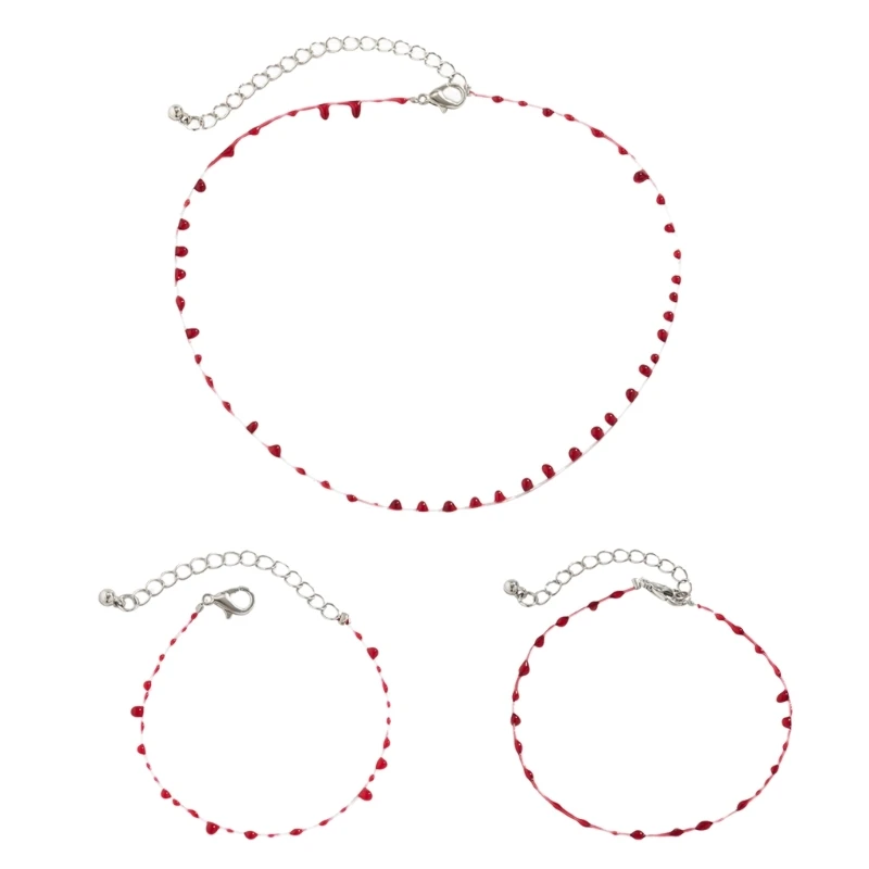 

Unique Gothic Bloody Water Droplet Bracelets Necklace Anklet Chain Personality Jewelry Irregular Bloody Anklet Chain