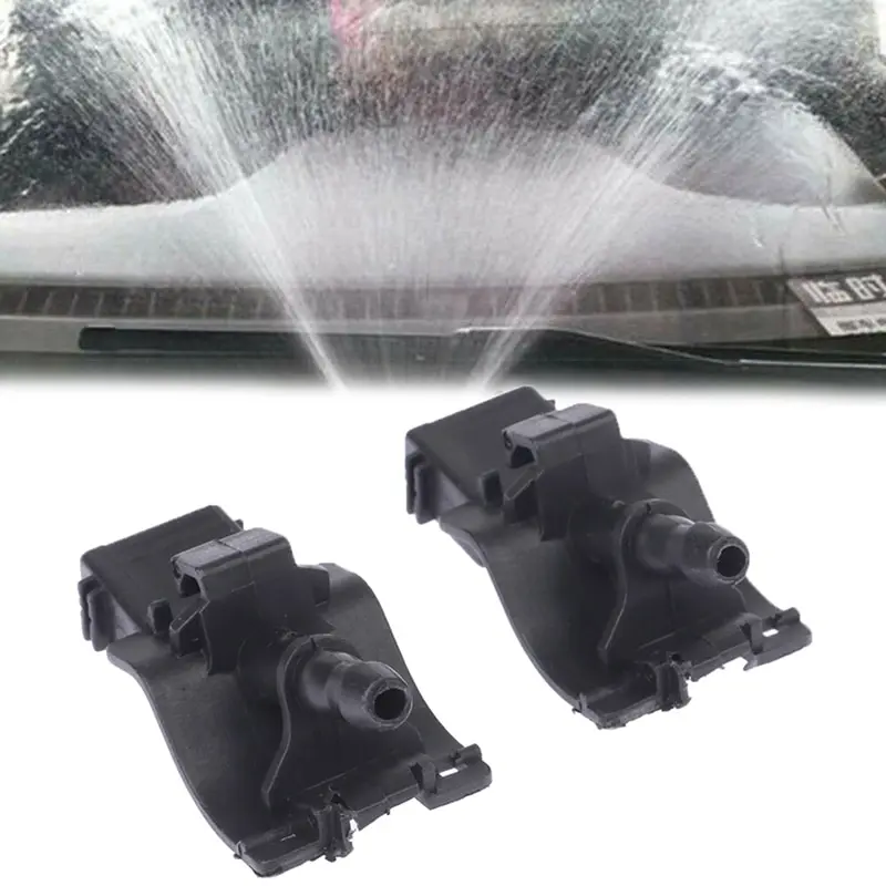 

1Pair Black Front Windscreen Wiper Washer Spray Jet Nozzle Sprayer Sprinkler Water Spout Outle For Car autos Water Spray