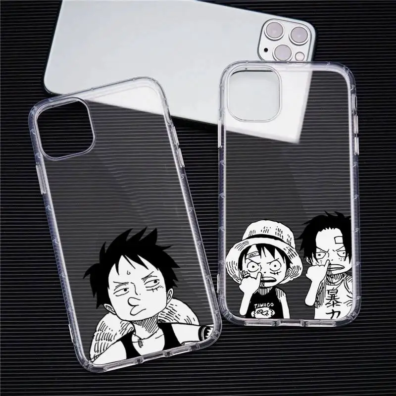 

Anime One Piece Luffy Zoro funny expression Phone Case For iphone 15 14 Plus 13 12 Mini 11 Pro Max XS XR Soft Transparent Cover