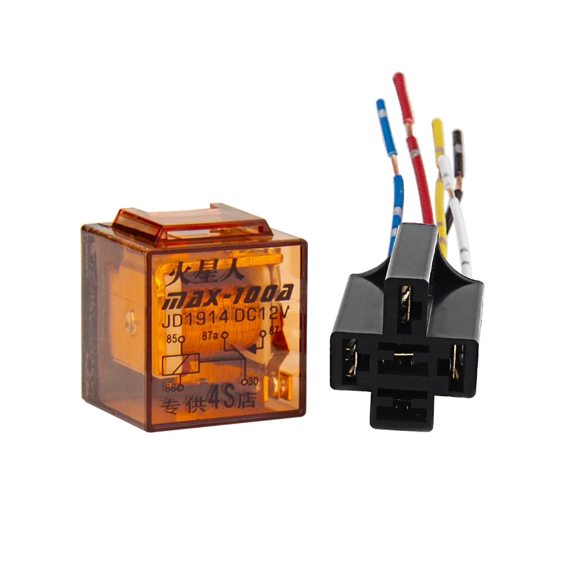 

Водонепроницаемое автомобильное реле SPDT SPST 5/4 Pin 12V 24V 100A 80A 60A с зеленым светодиодом и керамической розеткой