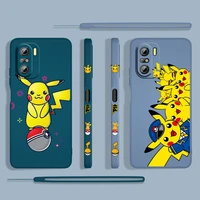 pikachu cute japan anime for xiaomi redmi k50 gaming 10x 9 9a 9t 9at 8 8a 7 6a 5a 4x pro 4g 5g liquid left rope phone case cover