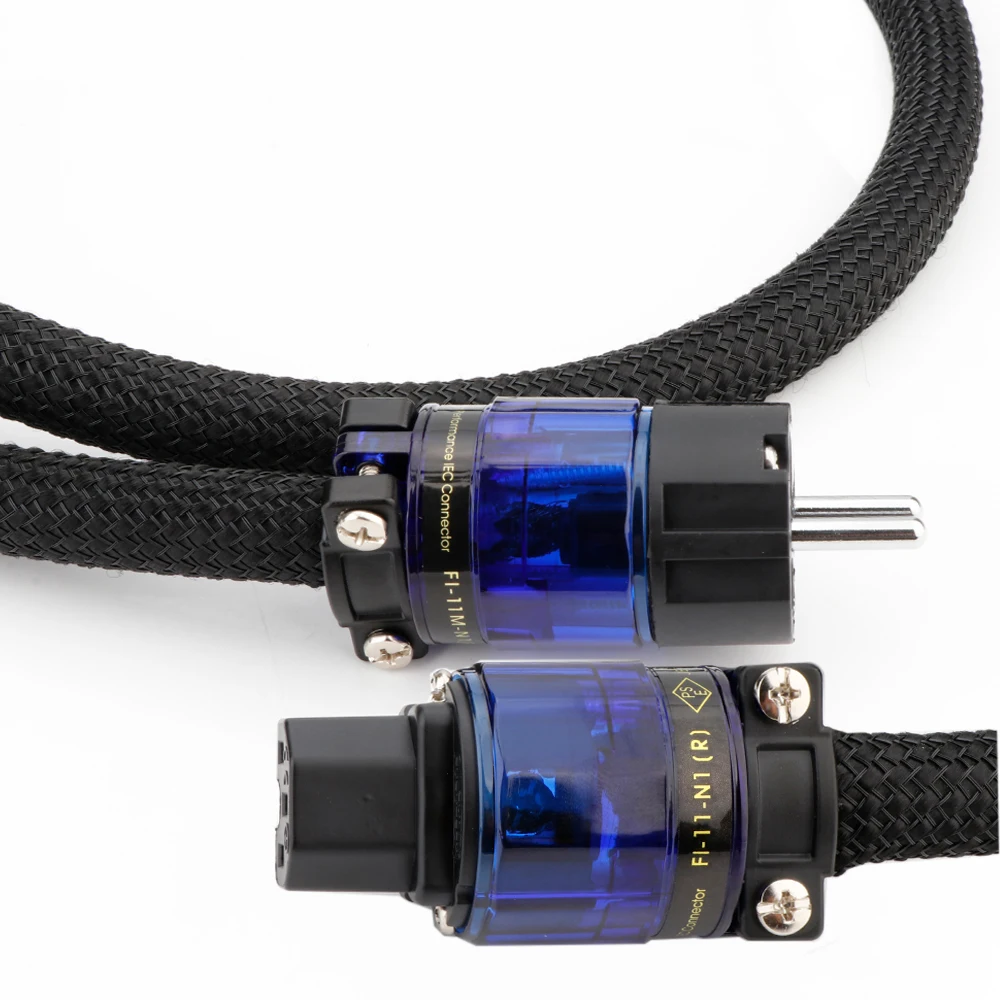 

HIFI Furutech FI-e11-n1 (R) F1-11M-N1(R) Rhodium Plating EU Power Plug Single Crystal Copper Schuko Power Cable