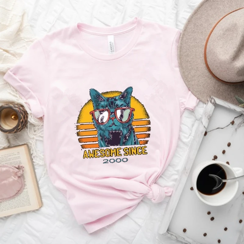 Потрясающая рубашка с 2000 года подарок на 19-й день рождения футболка кошкой для