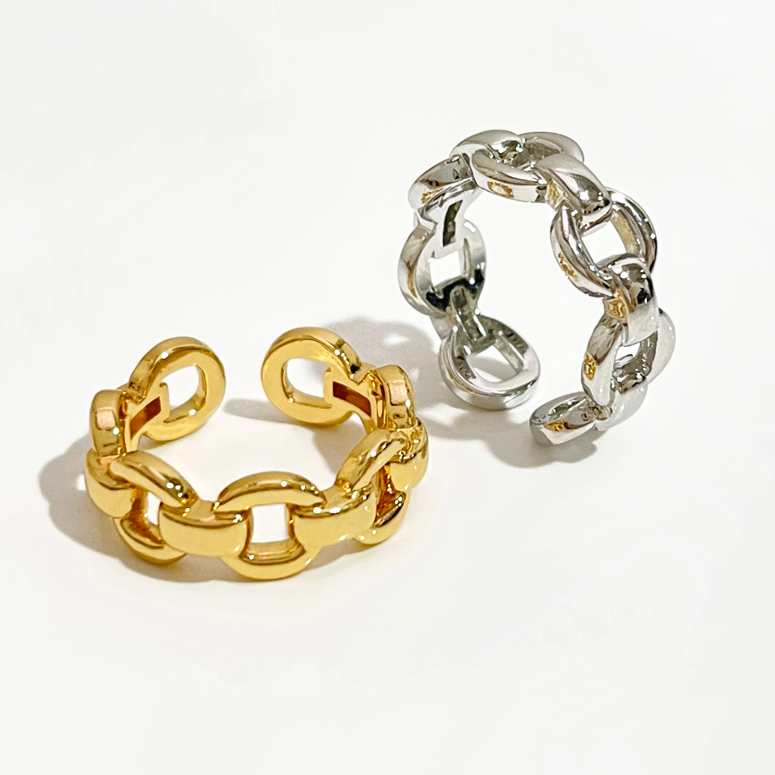 

Peri'sBox Circle Linked Chain Rings O Shape Geometric Rings for Women Minimalist Open Stacking Rings Adjustable 2020 Jewelry Hot
