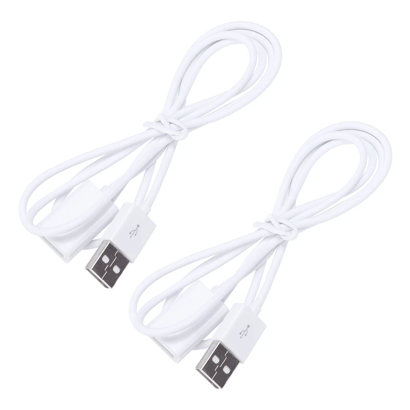 

2X 1M-3Ft 1M USB 2.0 A MALE To A FEMALE Extension Cable Cord Extender For PC Laptop White