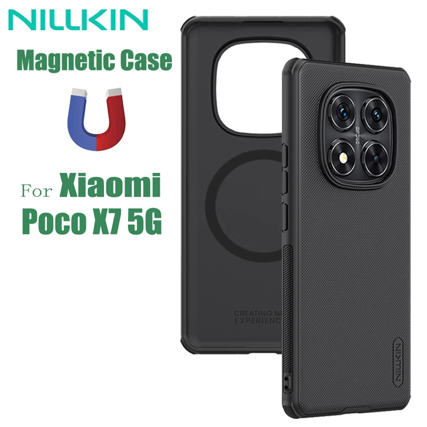 Для Xiaomi Poco X7 5G MagSafe Чехол Nillkin Frosted Shield Магнитный чехол Мягкий ТПУ Жесткий ПК