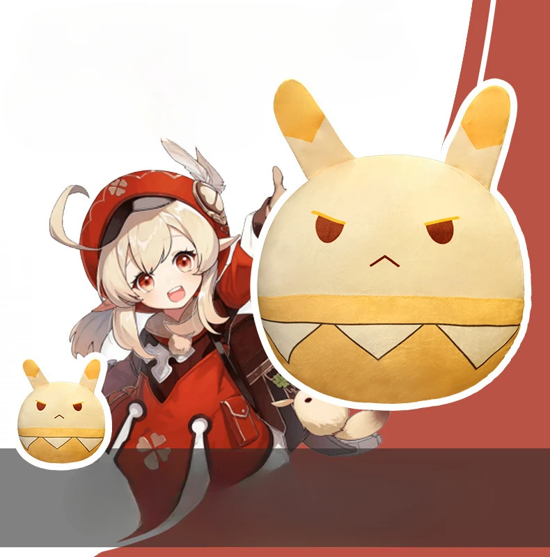 Genshin Impact Фэнтезийные фигурки Kawaii Klee Bounce Bomb Кролик Мини-подушка Подвеска Кукла