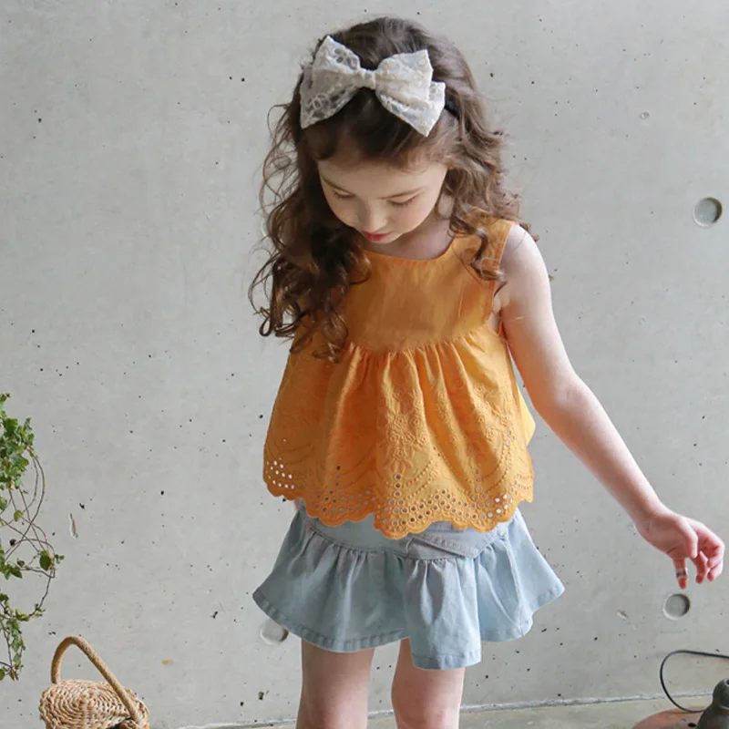 

Sweet Cotton Lace Tank Tops for Girl Baby Summer Fashion Casual Outfits 2 3 4 5 6 years