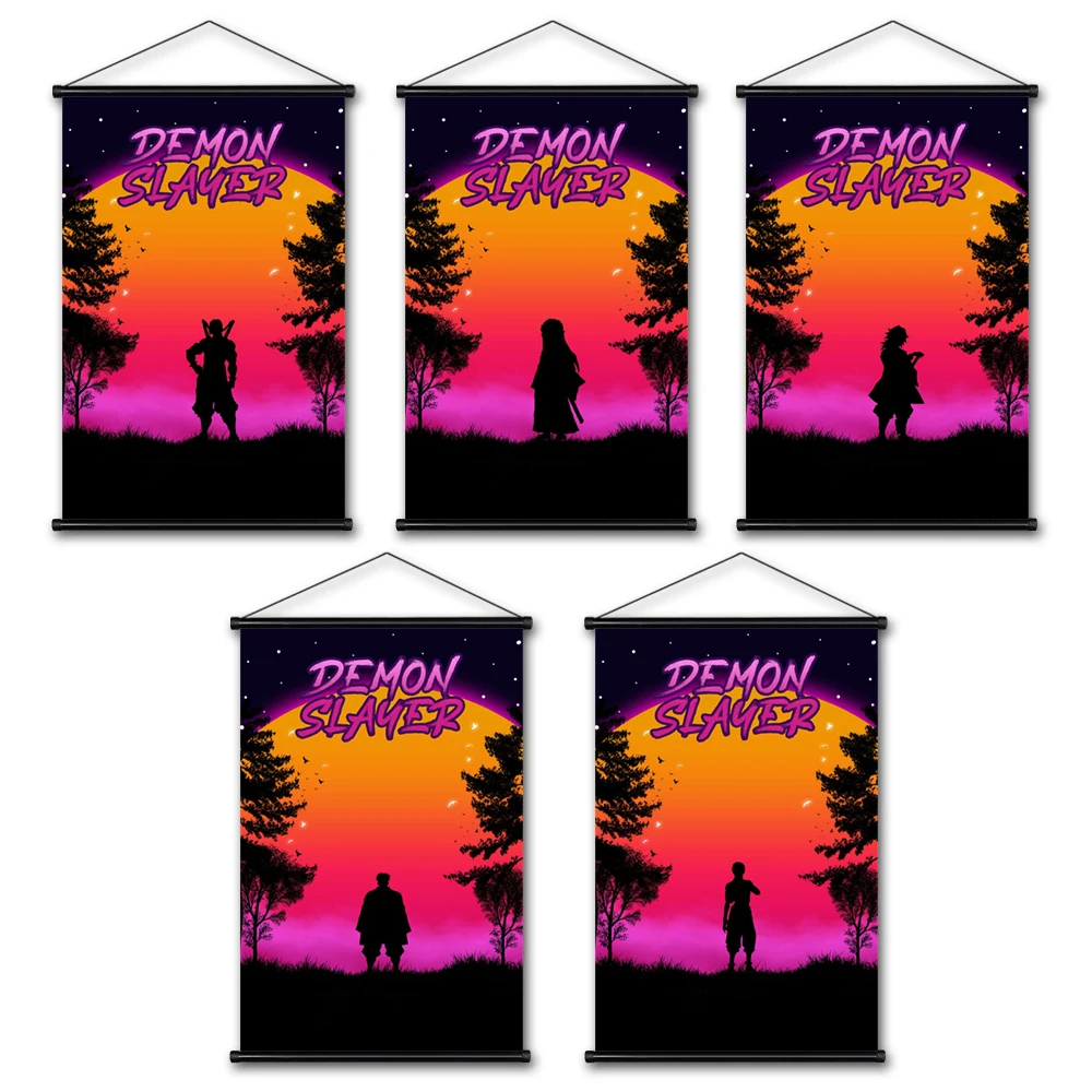 

Постеры с изображением рассекающих демонов, настенная Картина на холсте с японскими манга свитки, для гостиной, детской, спальни, украшение ...