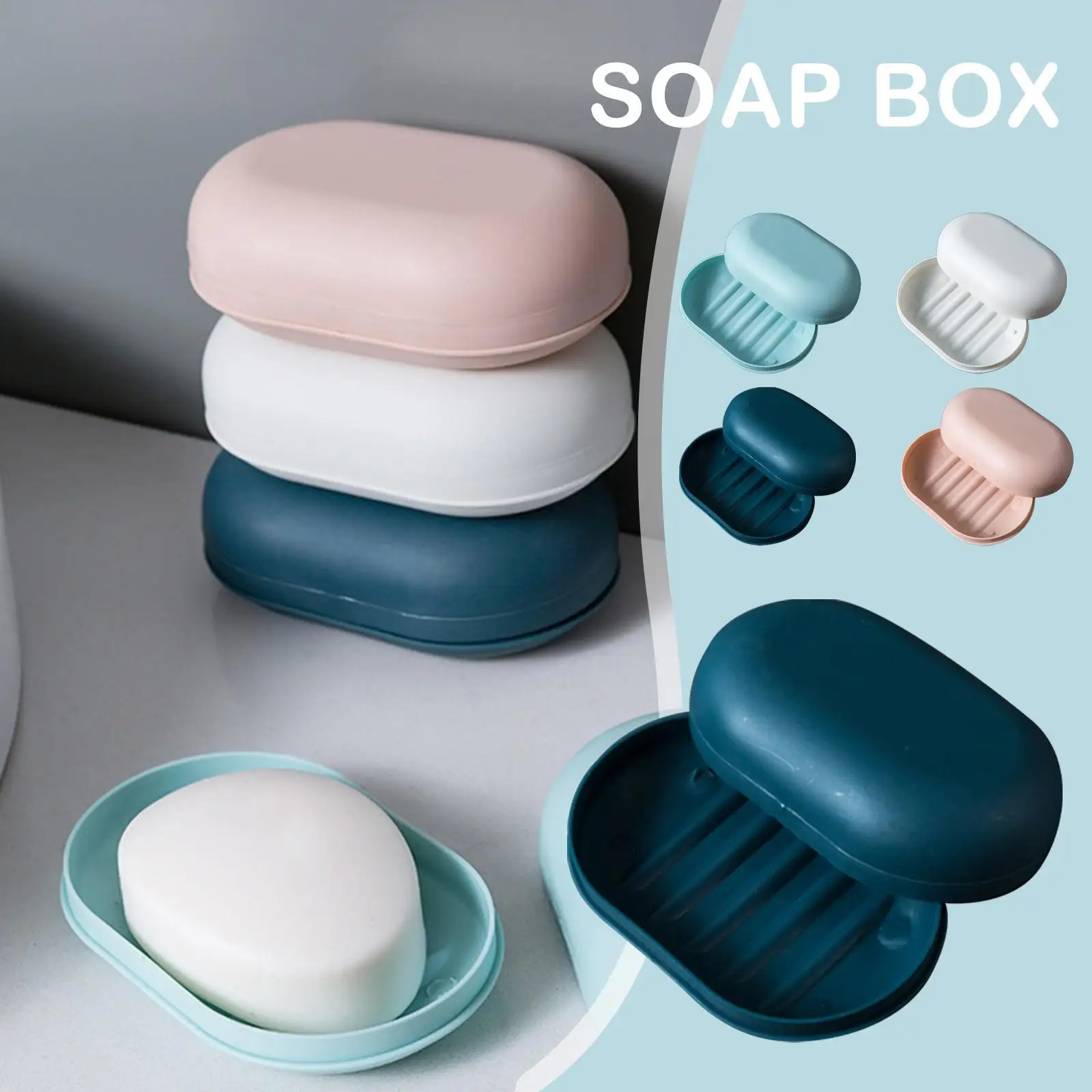 

Portable Soap Box Leak Proof Soap Case Dishes Soap Storage Bathroom Holder Drain Box Soap Carry Sealed Box Easy To L1Z7
