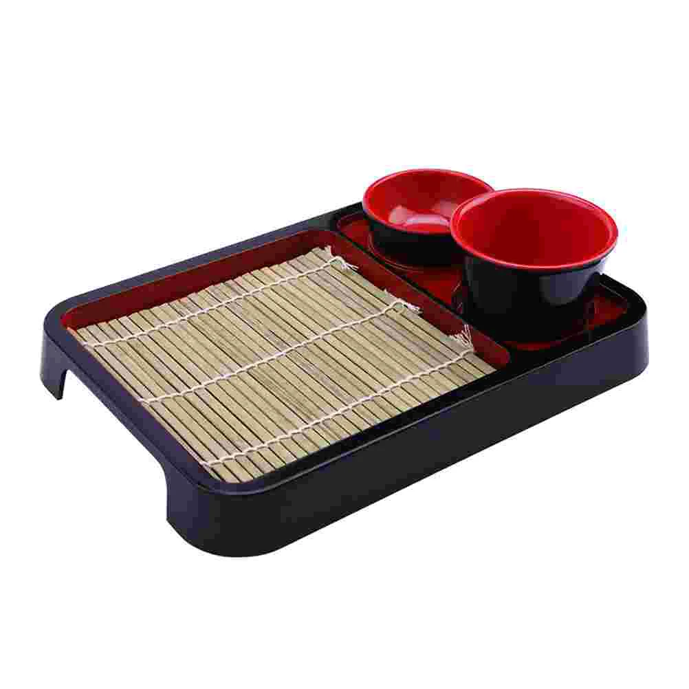 

Drink Tray Japanese Cold Noodle Plate Style Snack Decorative Food Bamboo Storage