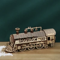 high difficulty wooden train puzzle model diy wooden ability jigsaw toy for children adult gift