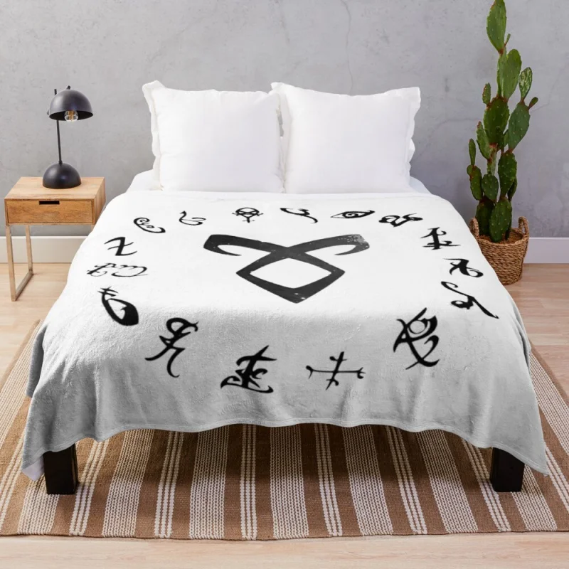 

Shadowhunter runes Throw Blanket 3D Blanket